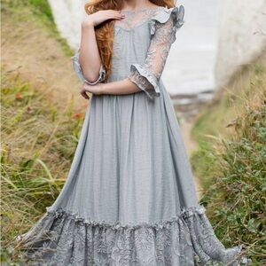 Joyfolie Mia Joy Glennon Gray Floral Lace Dress